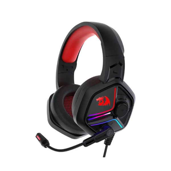 Redragon Ajax H230 Gaming Headset, LED Lighting, Noise-Cancelling Microphone, Over-Ear Design, Black - Rebuy-Box