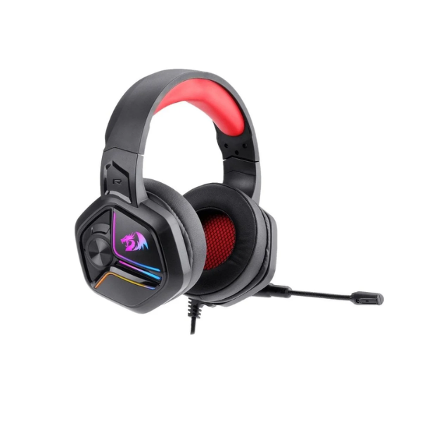 Redragon Ajax H230 Gaming Headset, LED Lighting, Noise-Cancelling Microphone, Over-Ear Design, Black - Rebuy-Box