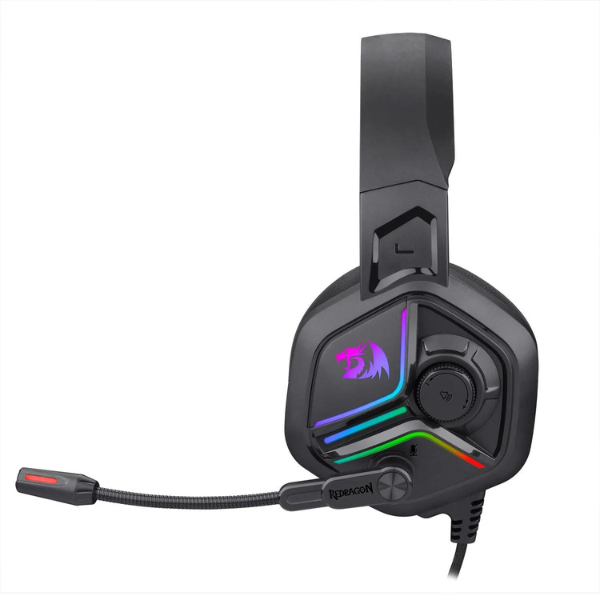 Redragon Ajax H230 Gaming Headset, LED Lighting, Noise-Cancelling Microphone, Over-Ear Design, Black - Rebuy-Box