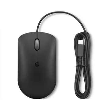 Lenovo 400 USB-C Wired Compact Mouse, Lightweight Design, 1600 DPI Optical Sensor, Black - Rebuy-Box