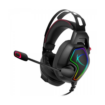 YOTMS Y2 Gaming Headset, RGB Lighting, Noise-Cancelling Microphone, Over-Ear Design, Black/Red - Rebuy-Box