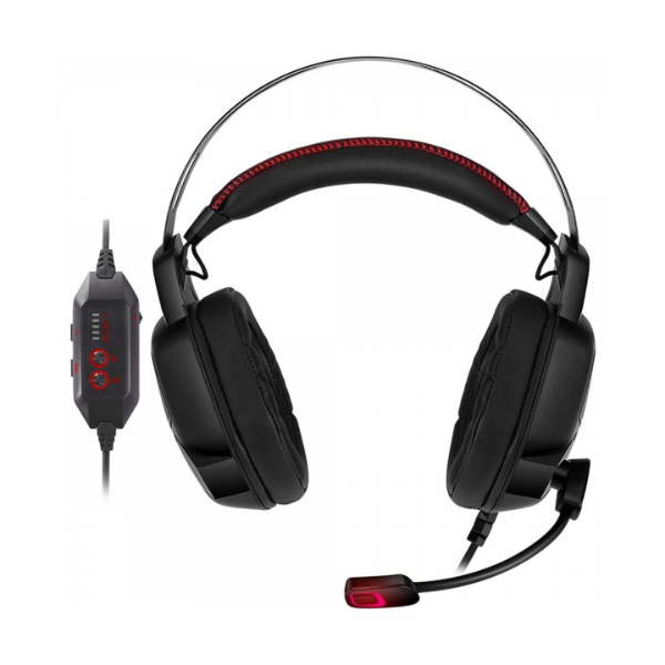 YOTMS Y2 Gaming Headset, RGB Lighting, Noise-Cancelling Microphone, Over-Ear Design, Black/Red - Rebuy-Box