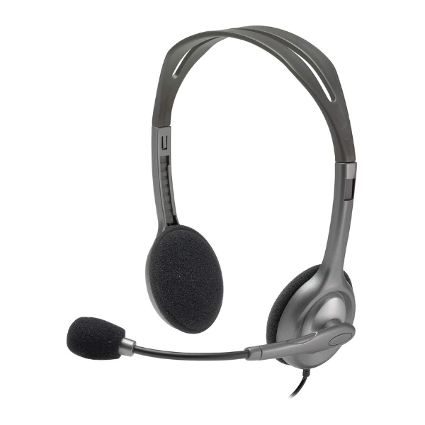 Logitech H110 Stereo Headset - Lightweight Design, Dual 3.5mm Connectors, Black - Rebuy-Box