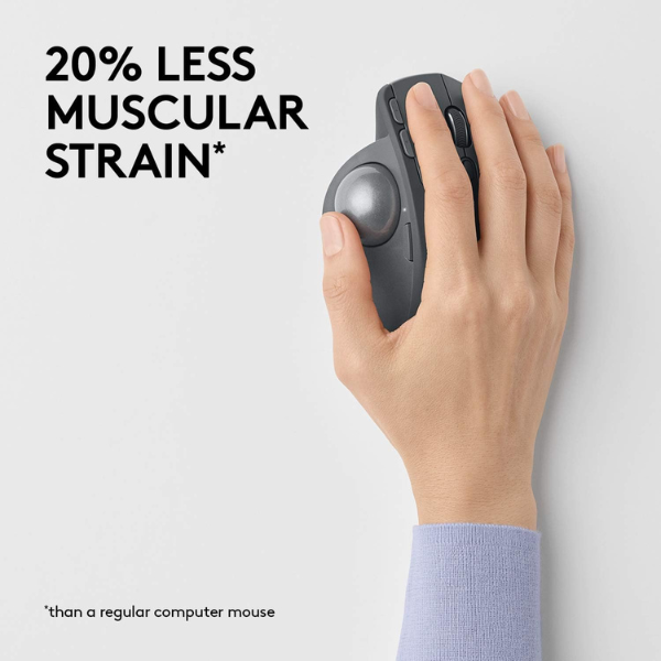 Logitech MX Ergo Advanced Wireless Trackball/Mouse - Graphite, Adjustable Hinge, Precision Tracking - Rebuy-Box
