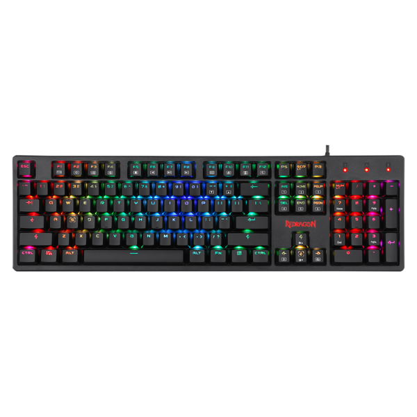 Redragon K579 MANYU Mechanical Gaming Keyboard, Wired, 104 Keys, RGB Backlighting, Red Switches, Durable Build - Rebuy-Box