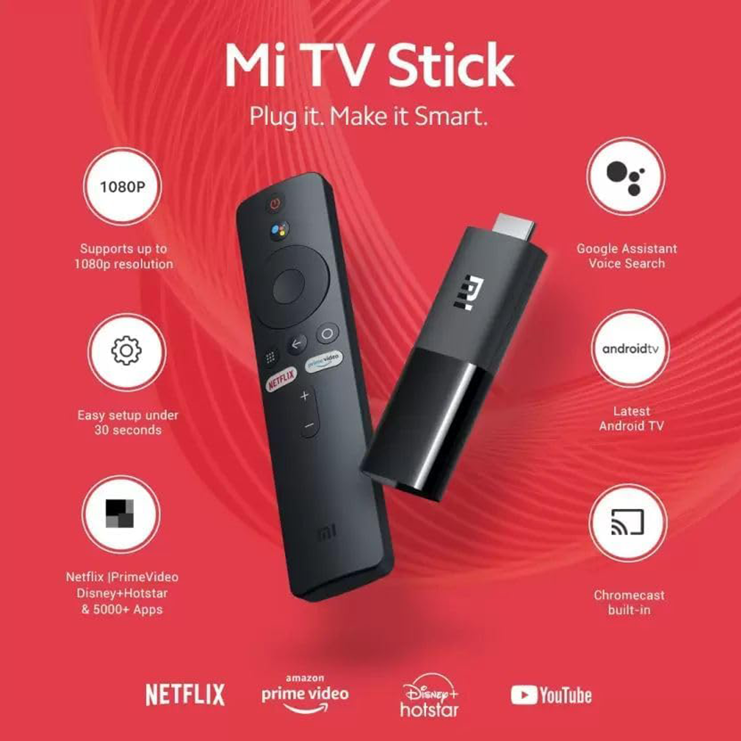 Xiaomi Mi TV Stick FHD 1080p – Smart Android TV Stick