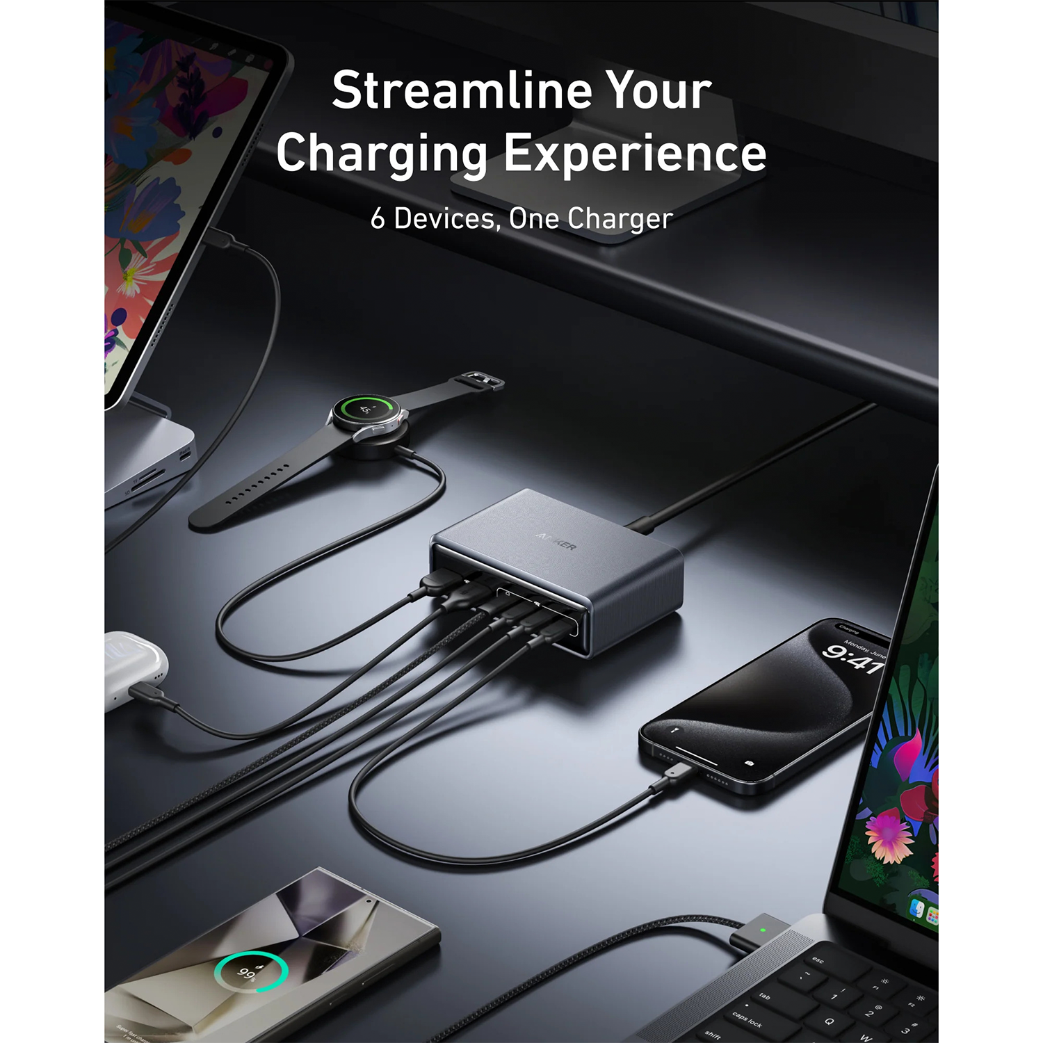 Anker Prime Charger 200 W – High-Power 6-Port GaN Charging Station