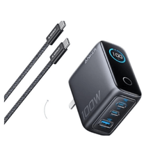 Anker Zolo Charger 100W with Display – 3 Ports – Includes USB-C Cable – B121B – Dark Grey