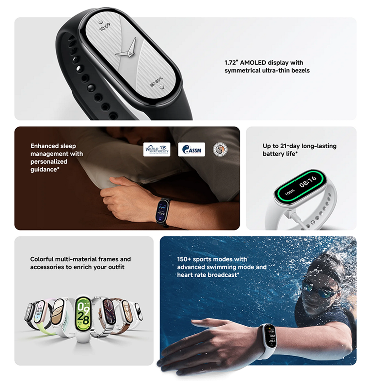 Xiaomi Smart Band 10 – 1.72" AMOLED Fitness Tracker with 150+ Sports Modes