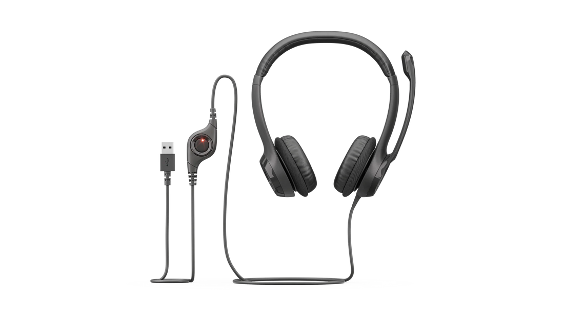 Logitech H390 USB Headset with Noise-Cancelling Microphone, In-line Controls, and Padded Headband - Rebuy-Box