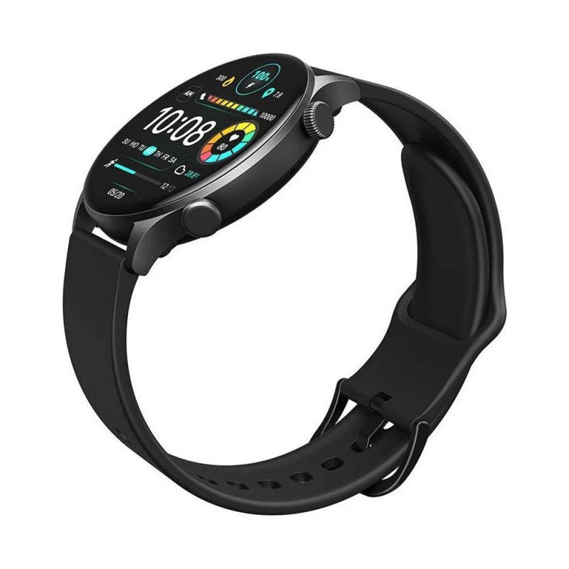Haylou LS16 Solar Plus Smartwatch, 1.43" AMOLED Display, Heart Rate & SpO2 Monitor, 105 Sports Modes, Black - Rebuy-Box