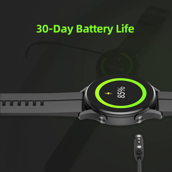 iMilab Smart Watch W12 - 1.32" HD Screen, Heart Rate Monitor, IP68 Waterproof, Black - Rebuy-Box