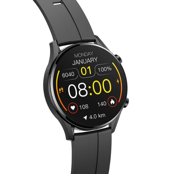 iMilab Smart Watch W12 - 1.32" HD Screen, Heart Rate Monitor, IP68 Waterproof, Black - Rebuy-Box