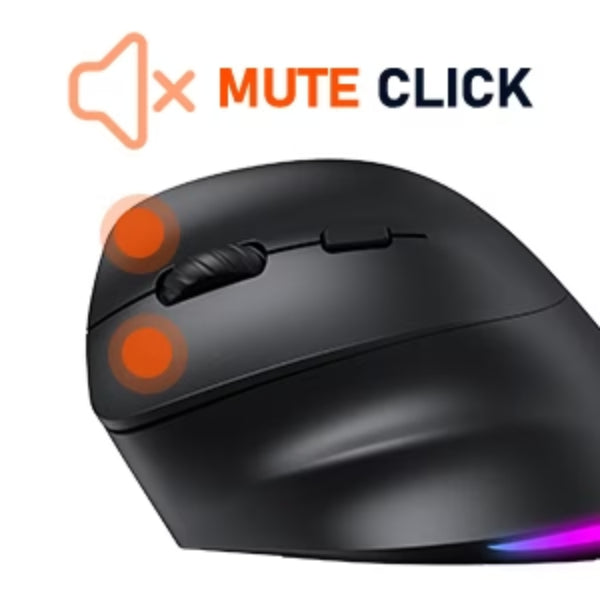 Meetion BTM010L Left Handed Ergonomic Dual Mode Rechargeable Mouse - Rebuy-Box