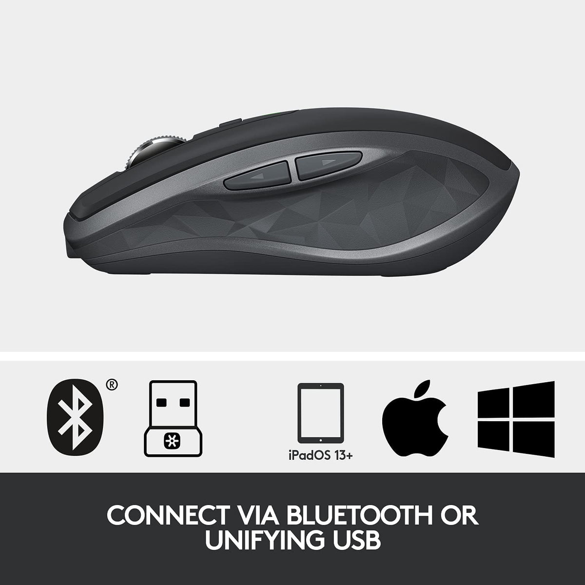 Logitech MX Anywhere 2S Wireless Mouse Graphite with Bluetooth and Unifying USB Connectivity for Windows, macOS and iPadOS - Rebuy-Box