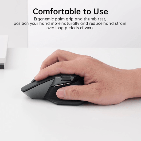 Rapoo MT760 Multi-Mode Wireless Optical Mouse with Ergonomic Palm Grip Design Light Black 12283 0112M-01 Rebuy-Box