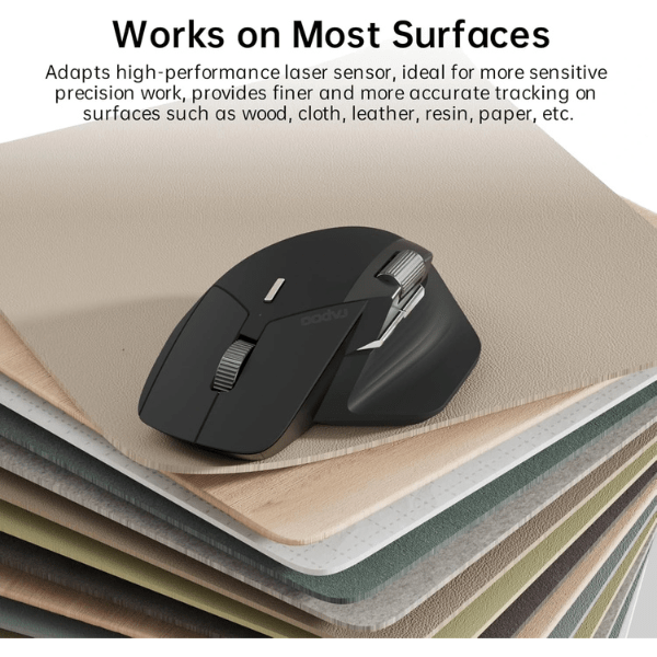 Rapoo MT760 Multi-Mode Wireless Optical Mouse Tracking on Multiple Surface Types Light Black 12283 0112M-01 Rebuy-Box