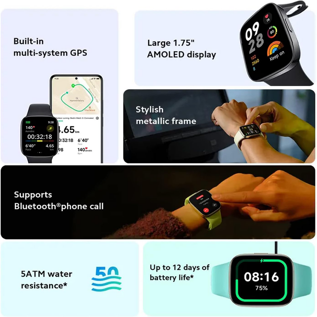 Redmi Watch 3 – Premium AMOLED Smartwatch with GPS & Health Tracking