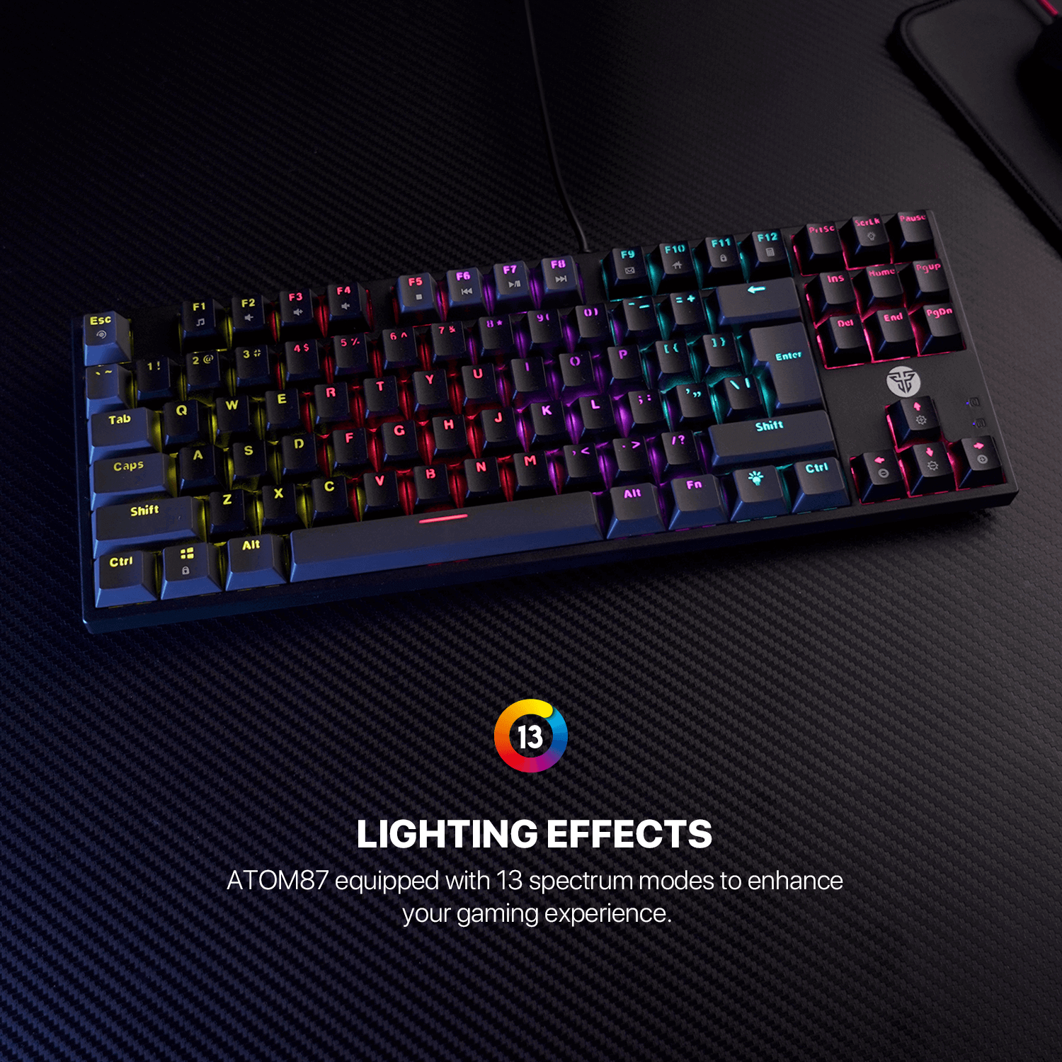 FANTECH ATOM MK876 TKL RGB Mechanical Keyboard (Blue Switch)
