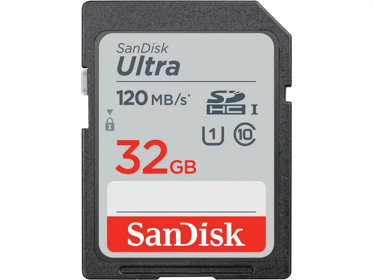 SanDisk Ultra SD 32GB, 120MB/s, High-Speed, Full HD Video, Shockproof, Temperature-Proof - Rebuy-Box