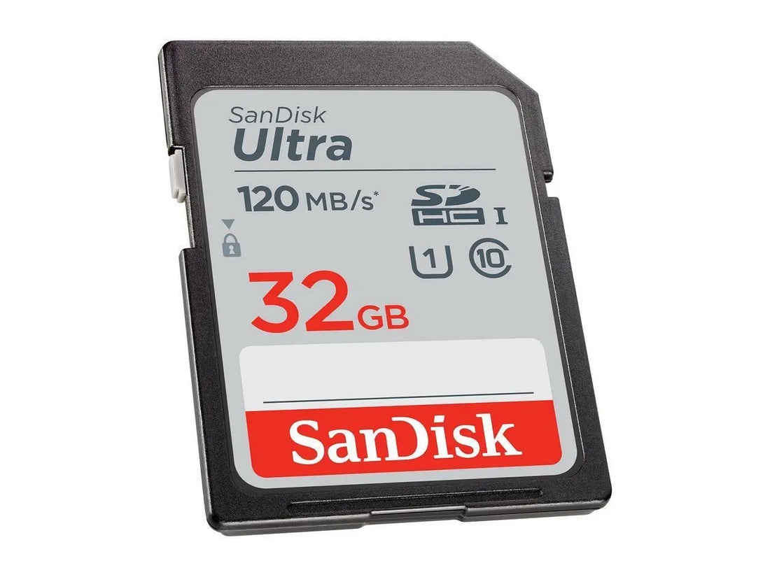 SanDisk Ultra SD 32GB, 120MB/s, High-Speed, Full HD Video, Shockproof, Temperature-Proof - Rebuy-Box