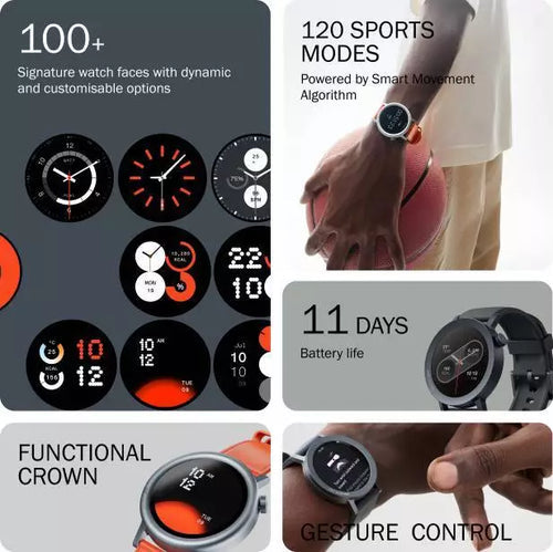 ساعة ذكية CMF By Nothing Watch Pro 2، شاشة AMOLED، نظام تحديد المواقع العالمي (GPS)، مكالمات بلوتوث، مراقبة الصحة - رمادي فاتح 