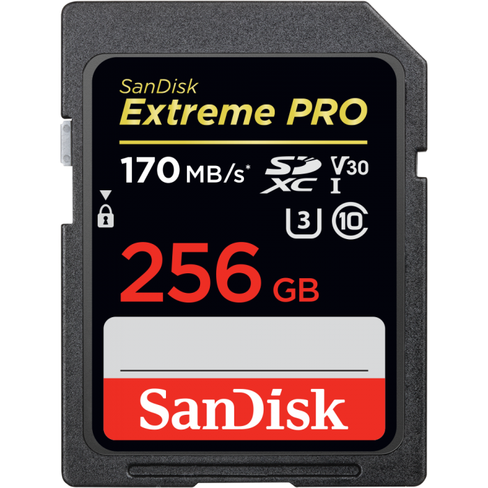 SanDisk Extreme Pro 256GB SD Card, 170MB/s Read Speed, 90MB/s Write Speed, 4K UHD, Durable, Temperature-Proof - Rebuy-Box