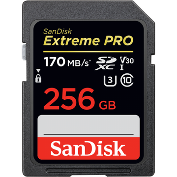 SanDisk Extreme Pro 256GB SD Card, 170MB/s Read Speed, 90MB/s Write Speed, 4K UHD, Durable, Temperature-Proof - Rebuy-Box