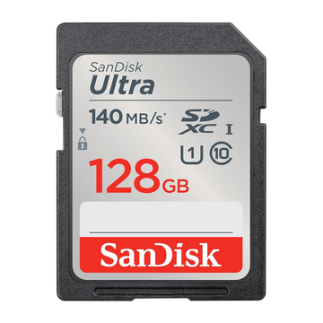 SanDisk Ultra SD Card 128GB 140MB/s – Front View - Rebuy-Box