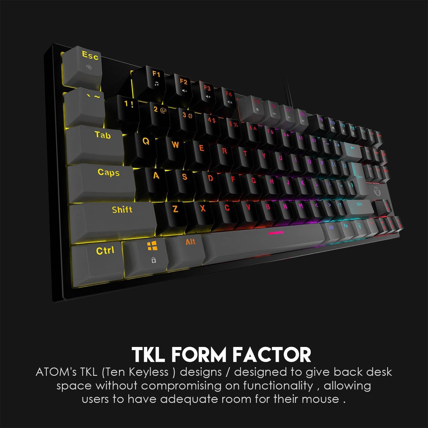 FANTECH ATOM MK876 TKL RGB Mechanical Keyboard (Blue Switch)
