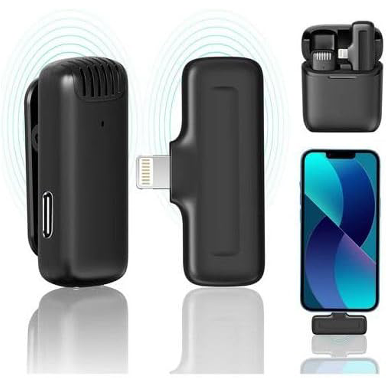 Ulanzi J11 Wireless Lavalier Microphone System for iPhone – Plug &Play Lightning Mic